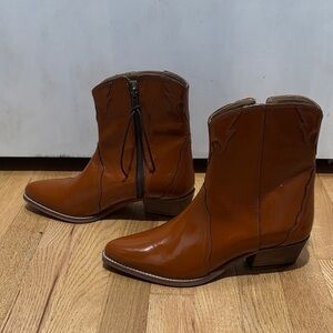 FREE PEOPLE Frontier patent leather cowboy boots